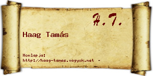 Haag Tamás névjegykártya